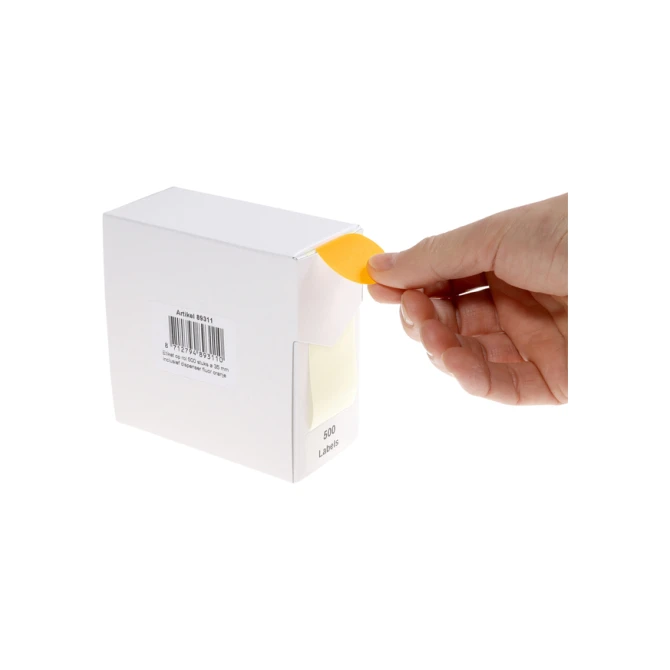 Etiket Rillprint 35mm 500st op rol fluor oranje