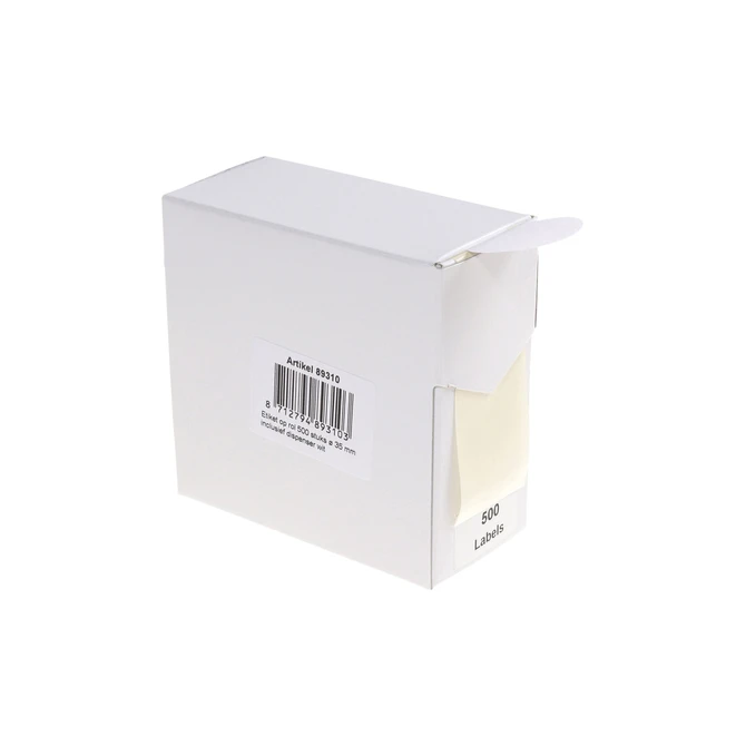 Etiket Rillprint 35mm 500st op rol wit