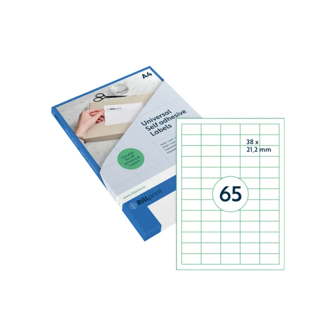 Etiket Rillprint 38x21.2mm mat transparant 1625 etiketten