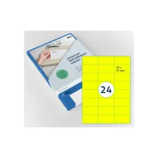 Etiket Rillprint 70x37mm fluorgeel 2400 etiketten