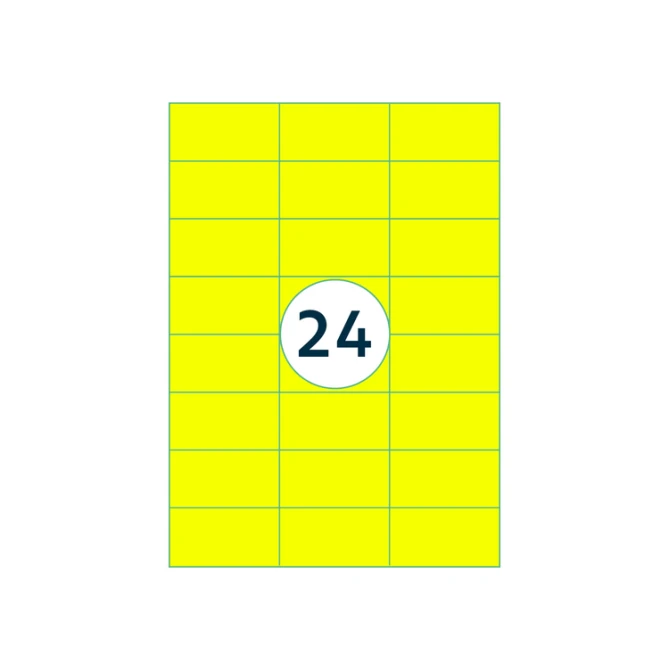Etiket Rillprint 70x37mm fluorgeel 2400 etiketten