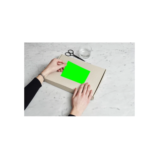 Etiket Rillprint 70x37mm fluorgroen 2400 etiketten