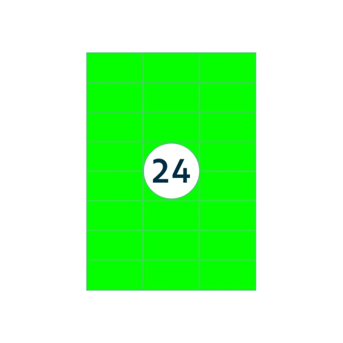 Etiket Rillprint 70x37mm fluorgroen 2400 etiketten