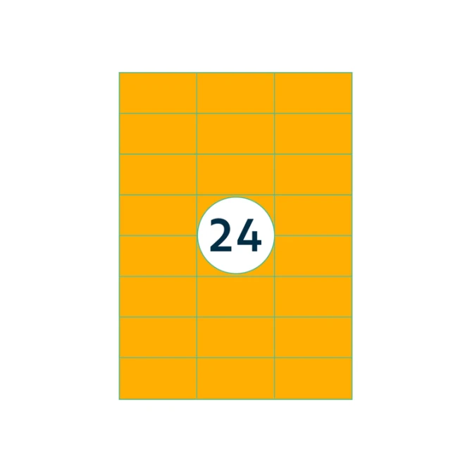 Etiket Rillprint 70x37mm fluororanje 2400 etiketten