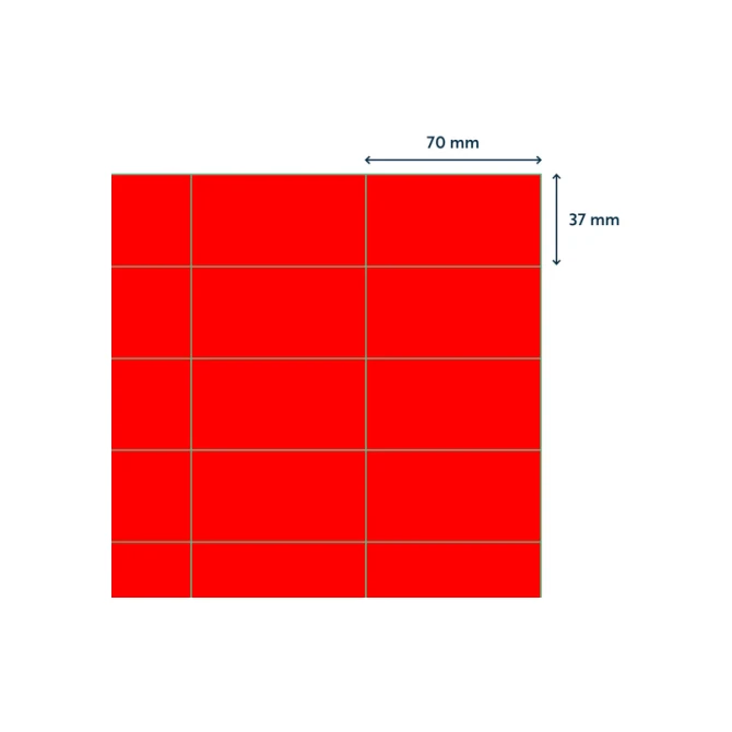 Etiket Rillprint 70x37mm fluorrood 2400 etiketten