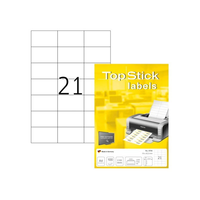 Etiket TopStick 8708 70x42.3mm wit 2100 stuks