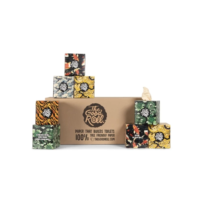 Facial tissues The Good Roll The Happy Tissue bamboe 3-laags 20x60 vel naturel