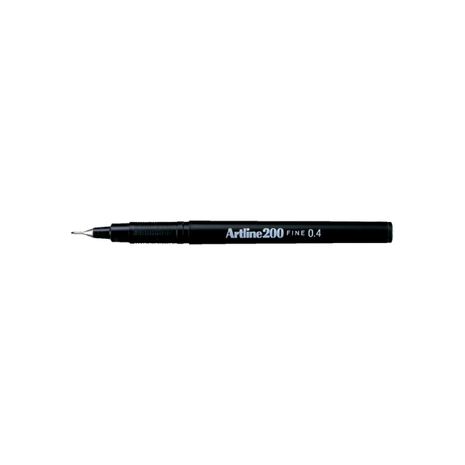 Fineliner Artline 200 rond fijn zwart
