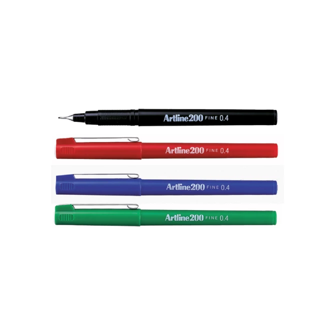 Fineliner Artline 200 rond fijn zwart