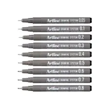 Fineliner Artline technisch 0.1mm zwart