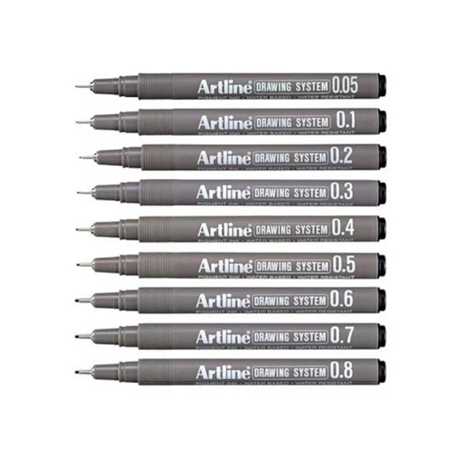 Fineliner Artline technisch 0.1mm zwart