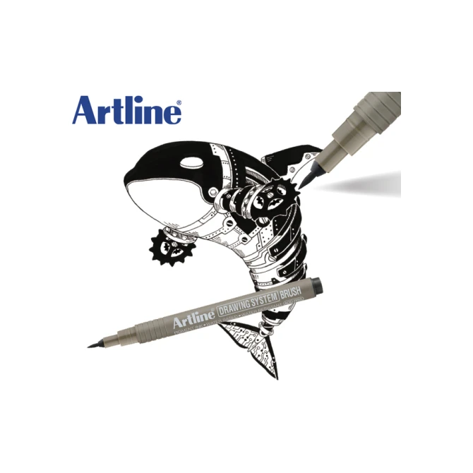 Fineliner Artline technisch brush zwart