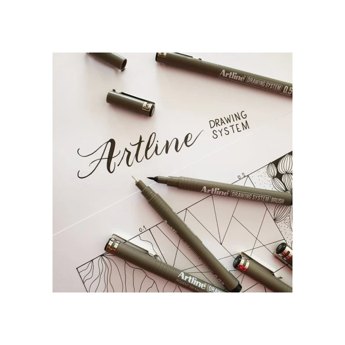 Fineliner Artline technisch brush zwart