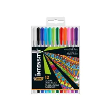 Fineliner Bic Intensity medium assorti pak à 12 stuks