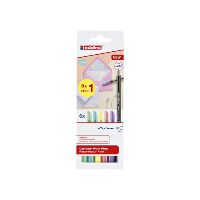 Fineliner edding 1200 fijn pastel assorti