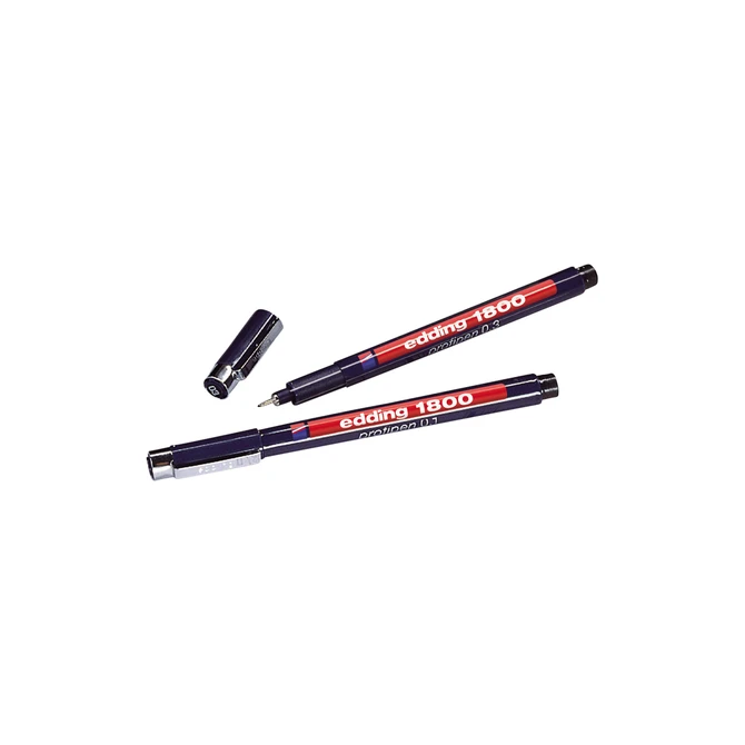 Fineliner edding 1800 0.25mm - 0.35mm - 0.5mm zwart set à 3 stuks