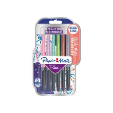 Fineliner Paper Mate Flair Metallic medium blister à 6 stuks