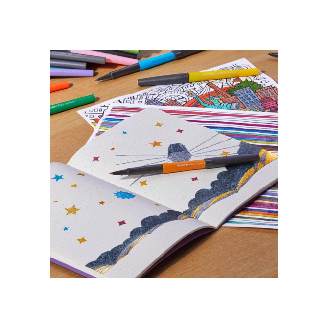 Fineliner Paper Mate Flair Metallic medium blister à 6 stuks