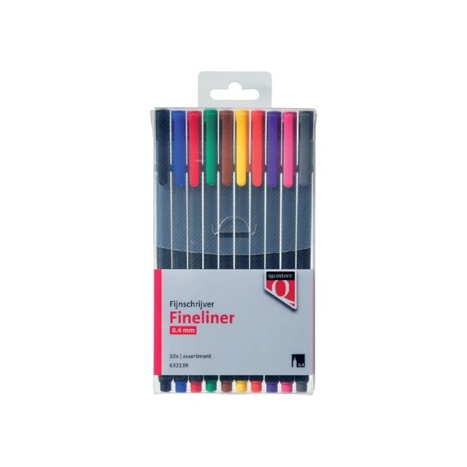 Fineliner Quantore assorti blister à 10 stuks