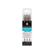 Fineliner Sakura pigma micron 0.4mm blister à 3 stuks assorti