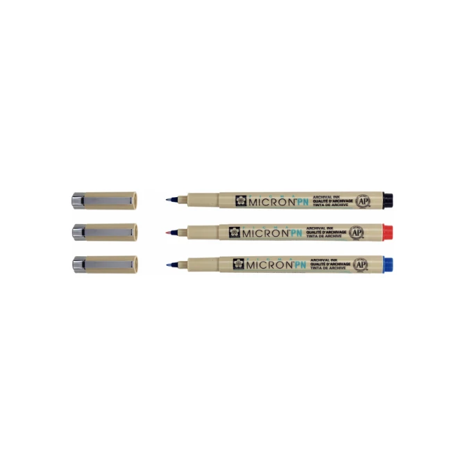 Fineliner Sakura pigma micron 0.4mm blister à 3 stuks assorti