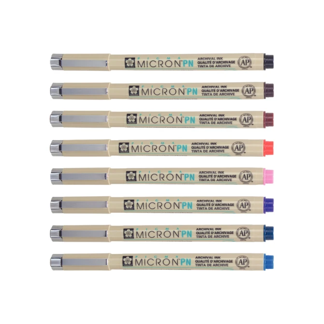 Fineliner Sakura pigma micron 0.4mm blister à 8 stuks assorti