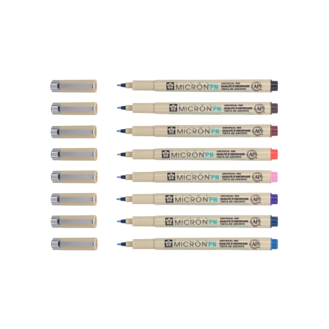 Fineliner Sakura pigma micron 0.4mm blister à 8 stuks assorti