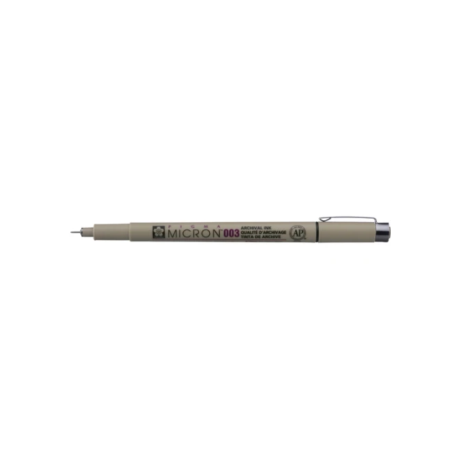 Fineliner Sakura Pigma Micron 003 0.15mm zwart