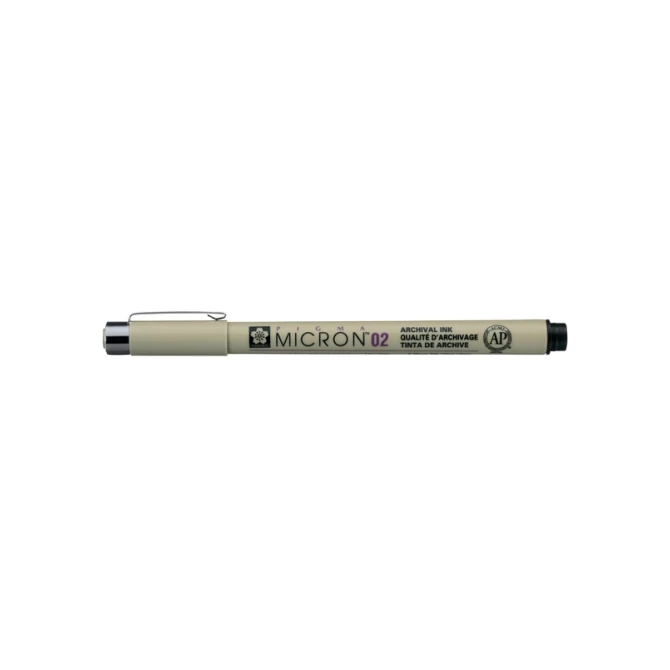 Fineliner Sakura Pigma Micron 02 0.3mm zwart