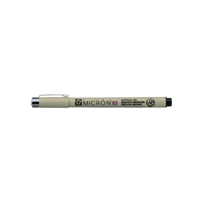 Fineliner Sakura Pigma Micron 03 0.35mm zwart