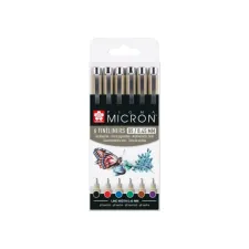 Fineliner Sakura Pigma Micron 05 basic set 6 kleuren