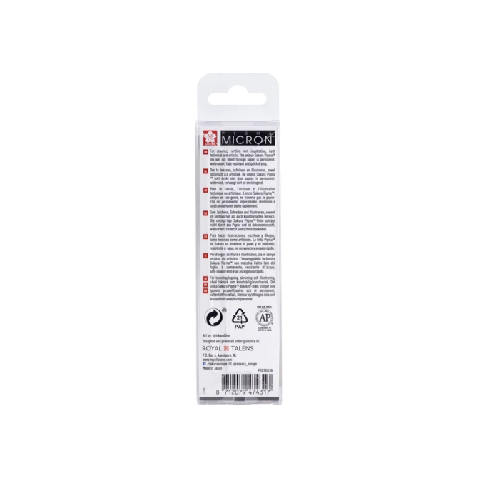 Fineliner Sakura Pigma Micron 05 set zwart & grijs 3 maten