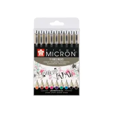Fineliner Sakura Pigma Micron assorti etui à 9 stuks