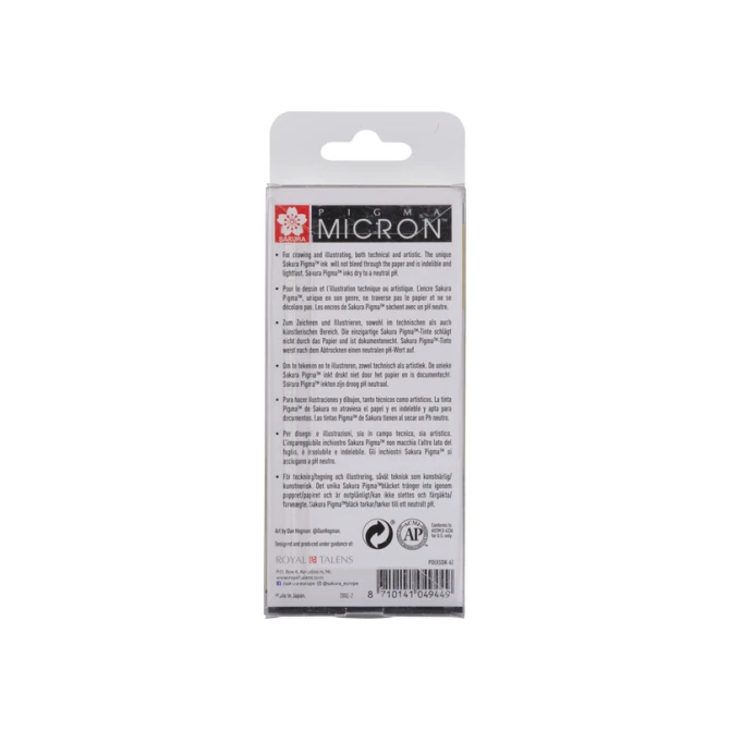 Fineliner Sakura pigma micron set 6stuks zwart