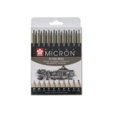 Fineliner Sakura Pigma Micron set à 10 schrijfbreedtes zwart