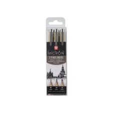 Fineliner Sakura Pigma Micron set à 3 schrijfbreedtes zwart