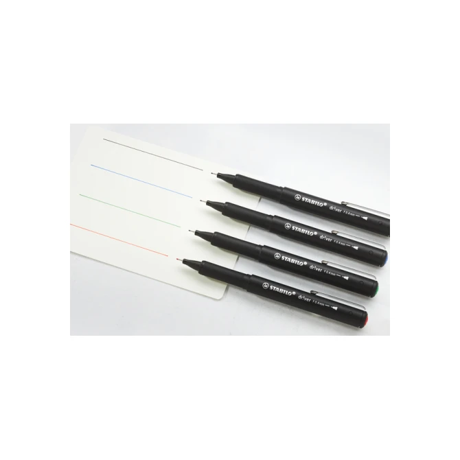 Fineliner STABILO dr!ver fijn assorti 4 stuks
