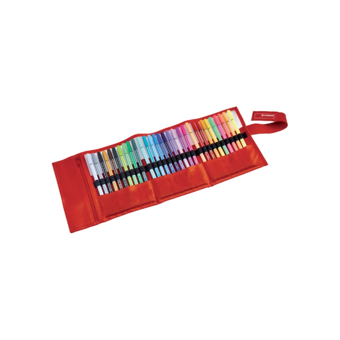 Fineliner STABILO pen 68/30 rollerset rood assorti set à 30 stuks