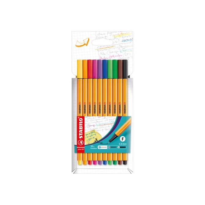 Fineliner STABILO point 88/10 fijn assorti 10 stuks