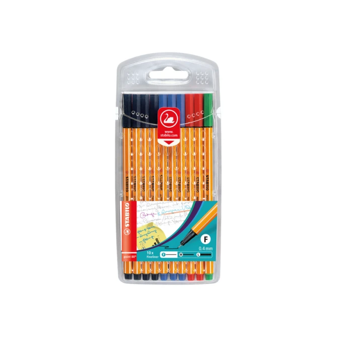 Fineliner STABILO point 88/10 Office fijn assorti etui à 10 stuks