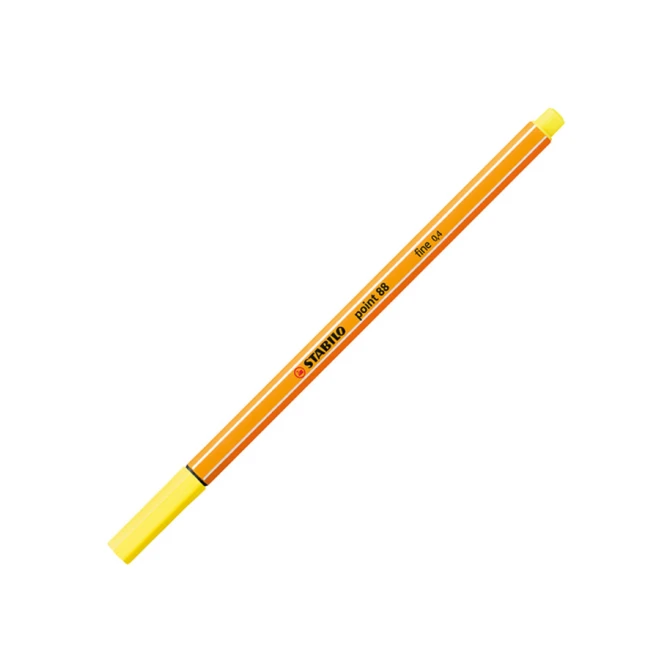 Fineliner STABILO point 88/24 fijn citroengeel