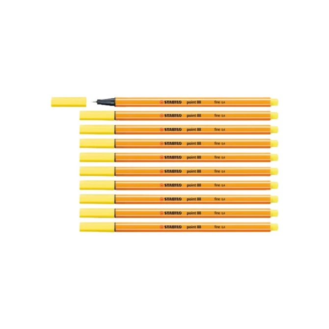 Fineliner STABILO point 88/24 fijn citroengeel