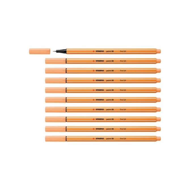 Fineliner STABILO point 88/25 fijn pastel oranje
