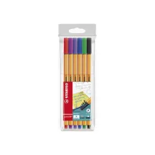 Fineliner STABILO point 88/6 fijn assorti etui à 6 stuks Fineliner STABILO point 88/6 fijn assorti etui à 6 stuks