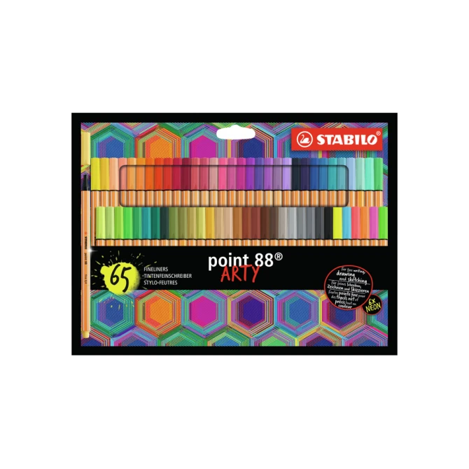 Fineliner STABILO point 88/65 Arty fijn assorti set à 65 stuks