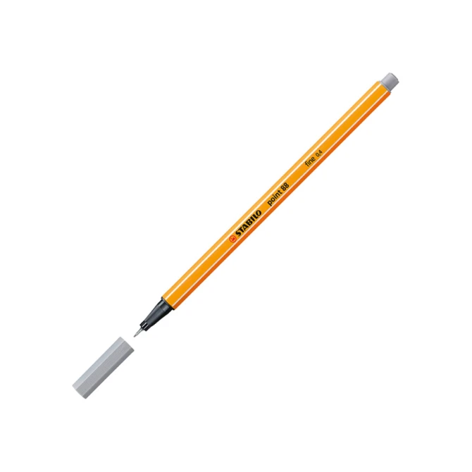 Fineliner STABILO point 88/95 fijn middelkoud grijs