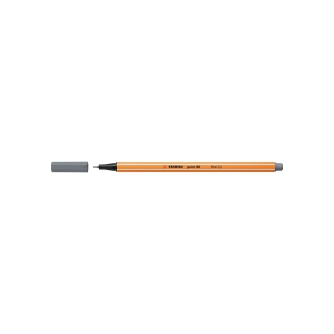 Fineliner STABILO point 88/96 fijn donkergrijs
