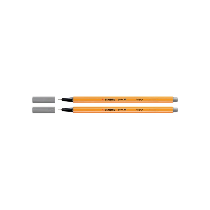 Fineliner STABILO point 88/96 fijn donkergrijs