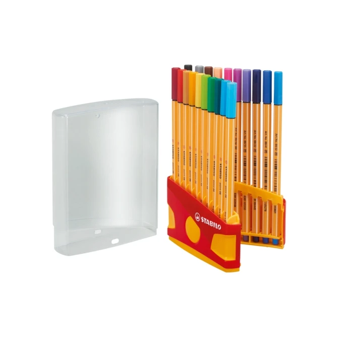 Fineliner STABILO point 88 ColorParade rollerset geel/rood F ass 20st