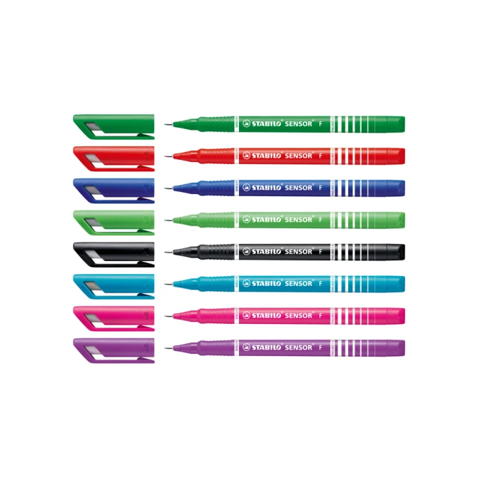 Fineliner STABILO Sensor 189/8 fijn assorti etui à 8 stuks